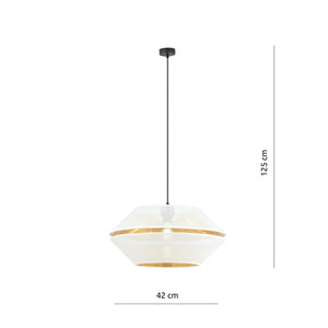 Lampada a Sospensione Malia, Bianco, Acciaio, 42x125x42 cm, EPIKASA