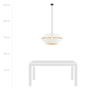 Lampada a Sospensione Malia, Bianco, Acciaio, 42x125x42 cm, EPIKASA