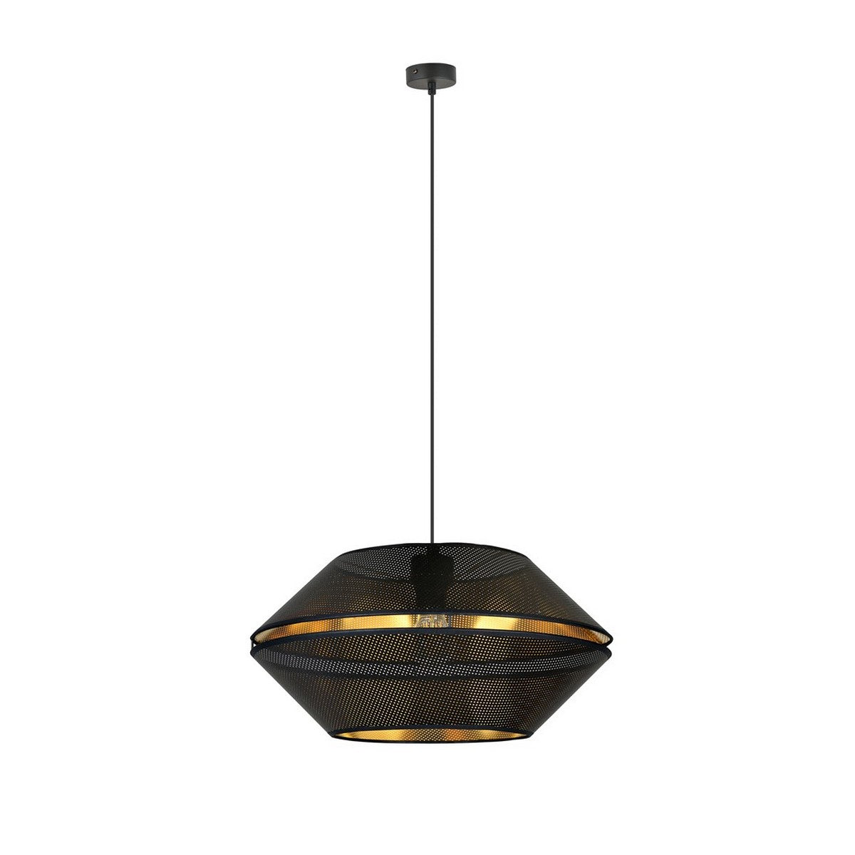 Lampada a Sospensione Malia, Nero, Acciaio, 42x125x42 cm, EPIKASA