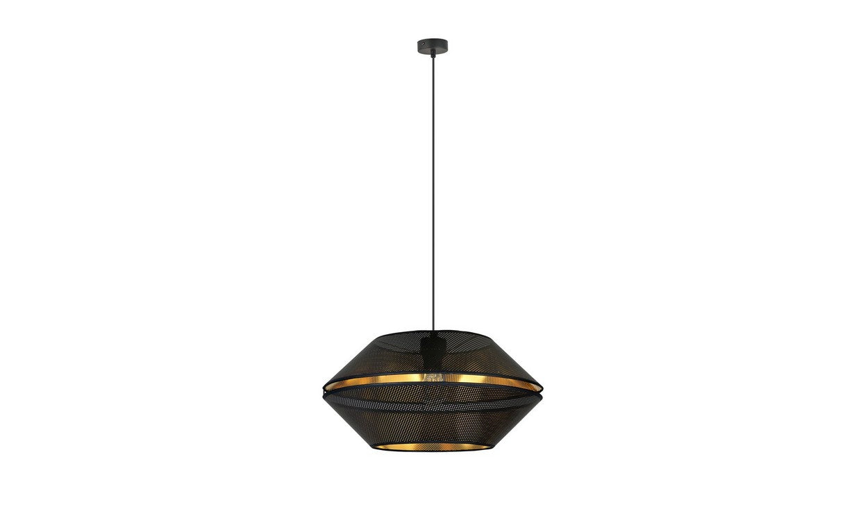 Lampada a Sospensione Malia, Nero, Acciaio, 42x125x42 cm, EPIKASA