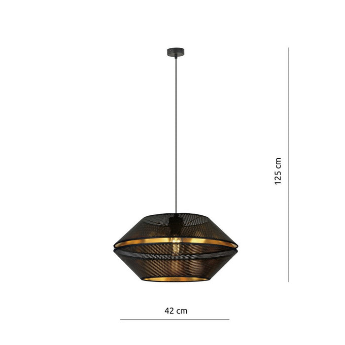 Lampada a Sospensione Malia, Nero, Acciaio, 42x125x42 cm, EPIKASA