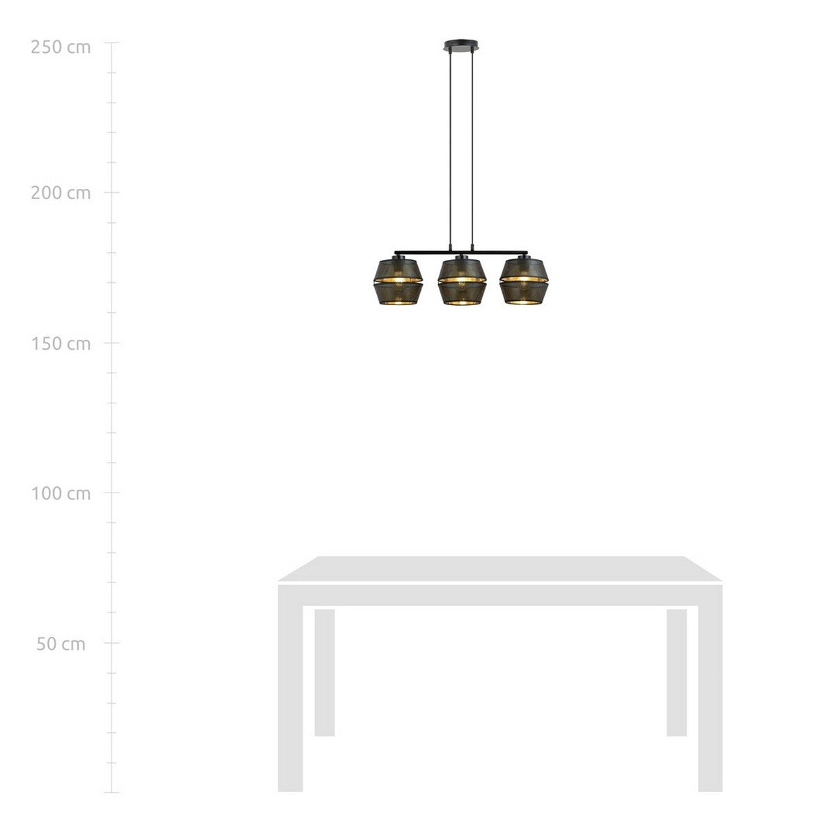 Lampada a Sospensione Malia, Nero, Acciaio, 75x85x15 cm, EPIKASA