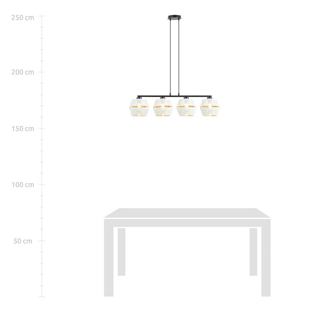 Lampada a Sospensione Malia, Bianco, Acciaio, 100x85x15 cm, EPIKASA