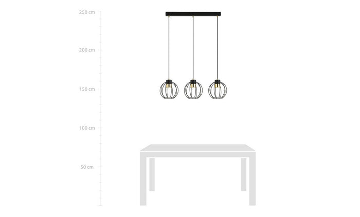 Lampada a Sospensione Ajax, Nero, Acciaio, 80x120x18 cm, EPIKASA