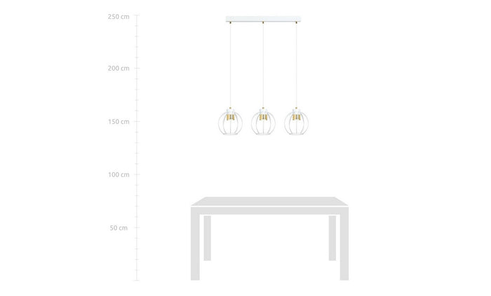 Lampada a Sospensione Ajax, Bianco, Acciaio, 80x120x18 cm, EPIKASA