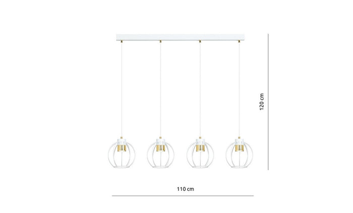 Lampada a Sospensione Ajax, Bianco, Acciaio, 110x120x18 cm, EPIKASA