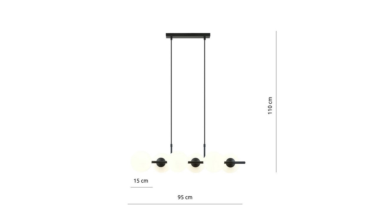 Lampada a Sospensione Rory, Nero, Acciaio, 95x110x29 cm, EPIKASA