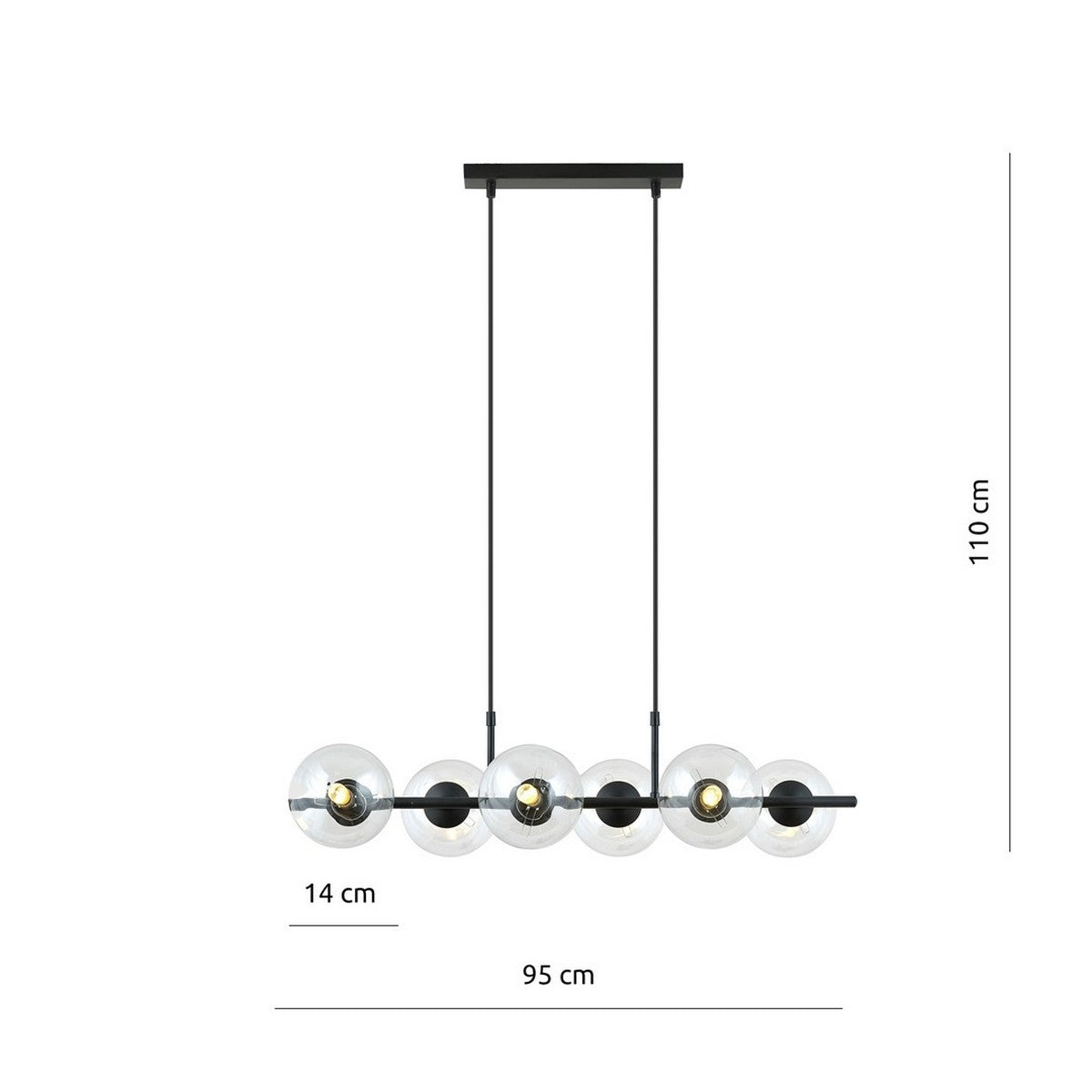 Lampada a Sospensione Rory, Nero, Acciaio, 95x110x29 cm, EPIKASA