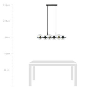 Lampada a Sospensione Rory, Nero, Acciaio, 95x110x29 cm, EPIKASA