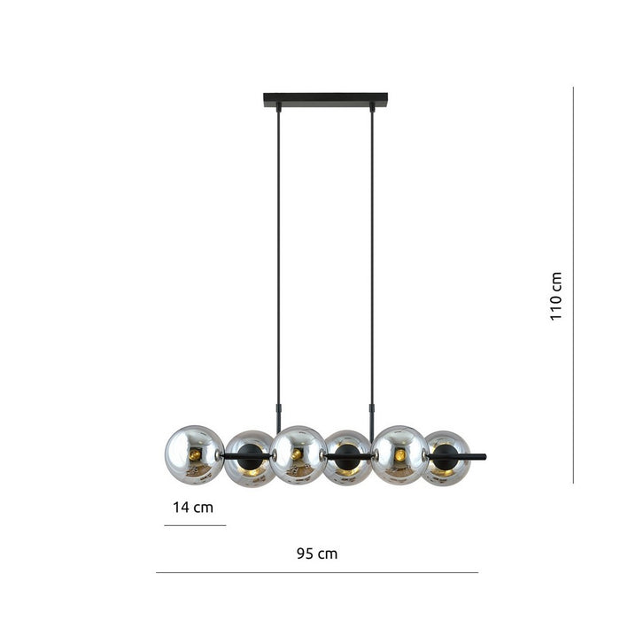 Lampada a Sospensione Rory, Nero, Acciaio, 95x110x29 cm, EPIKASA