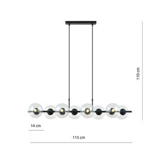 Lampada a Sospensione Rory, Nero, Acciaio, 115x110x29 cm, EPIKASA