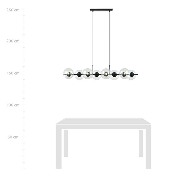 Lampada a Sospensione Rory, Nero, Acciaio, 115x110x29 cm, EPIKASA