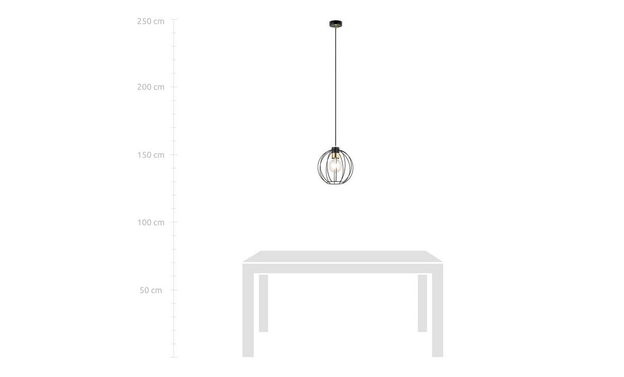 Lampada a Sospensione Gino, Nero, Acciaio, 24x125x24 cm, EPIKASA