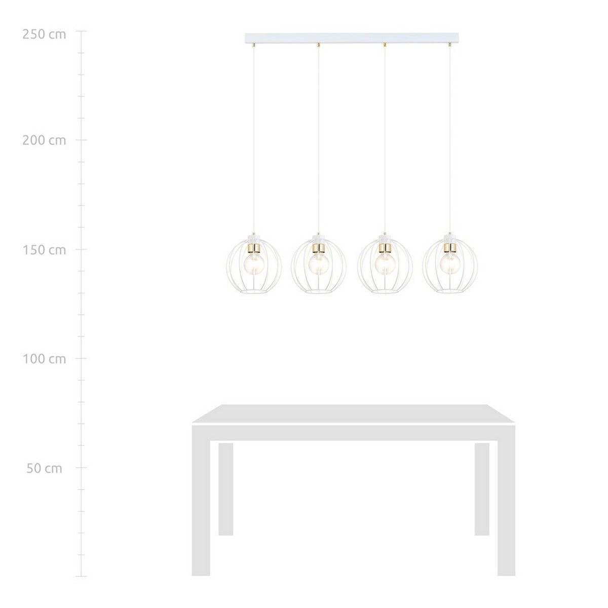 Lampada a Sospensione Gino, Bianco, Acciaio, 115x120x24 cm, EPIKASA