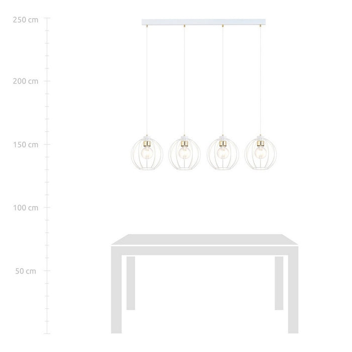 Lampada a Sospensione Gino, Bianco, Acciaio, 115x120x24 cm, EPIKASA