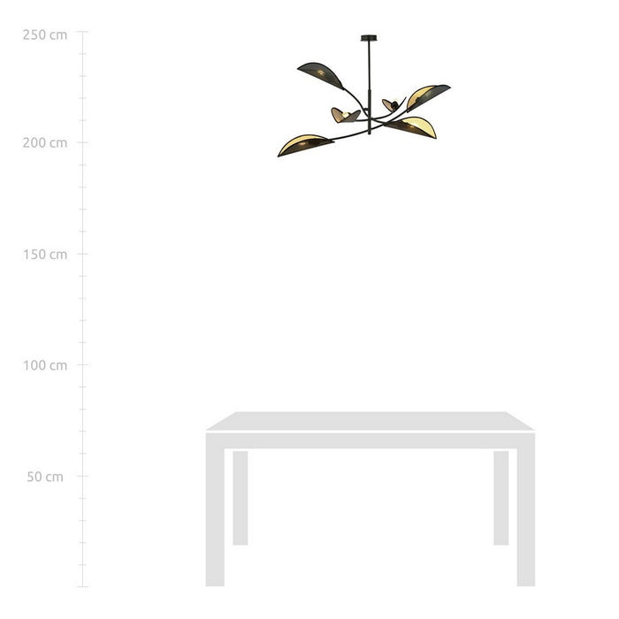 Lampada a Sospensione Fiore di Loto, Nero, Acciaio, 102x51x102 cm, EPIKASA