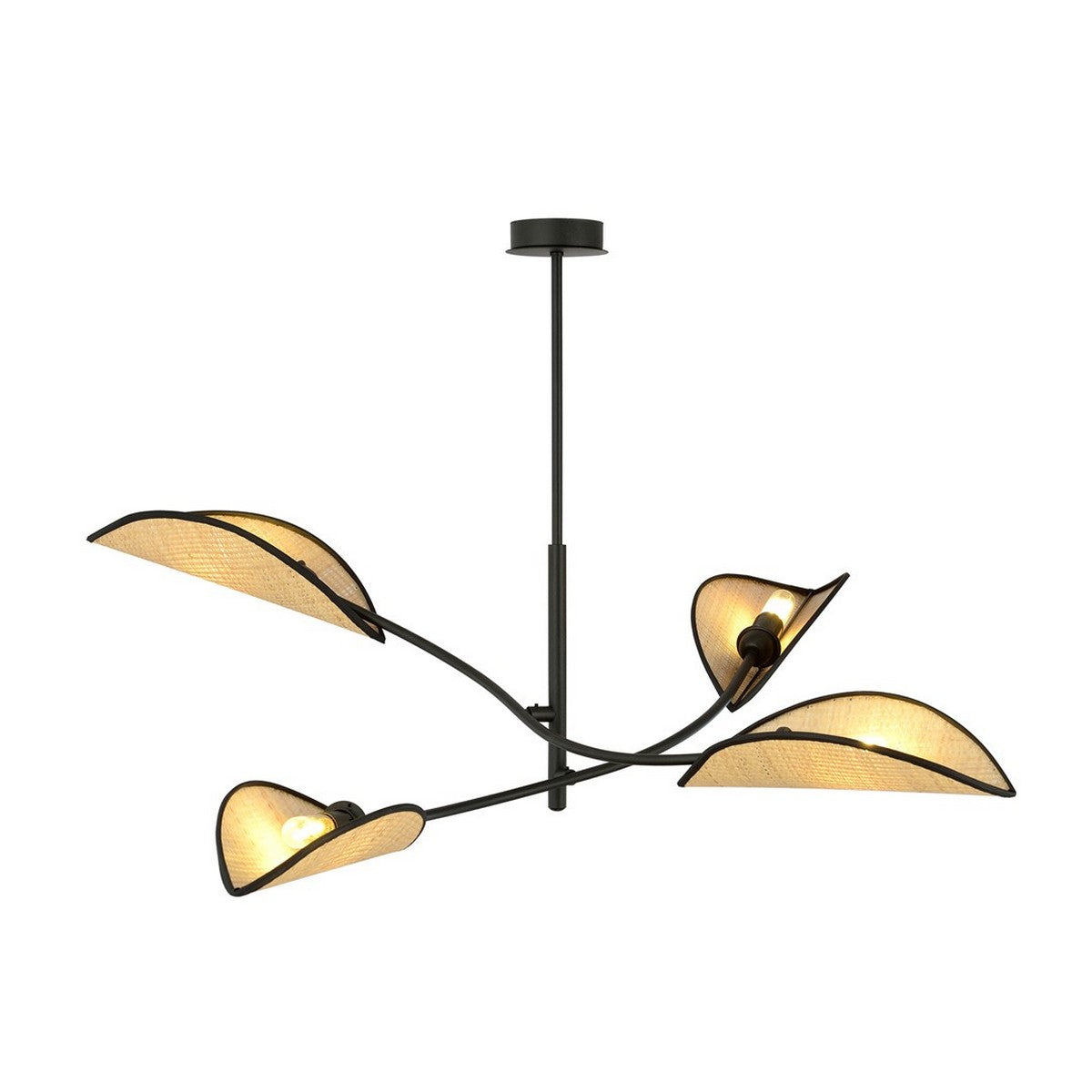 Lampada a Sospensione Fiore di Loto, Marrone, Acciaio, 102x51x102 cm, EPIKASA