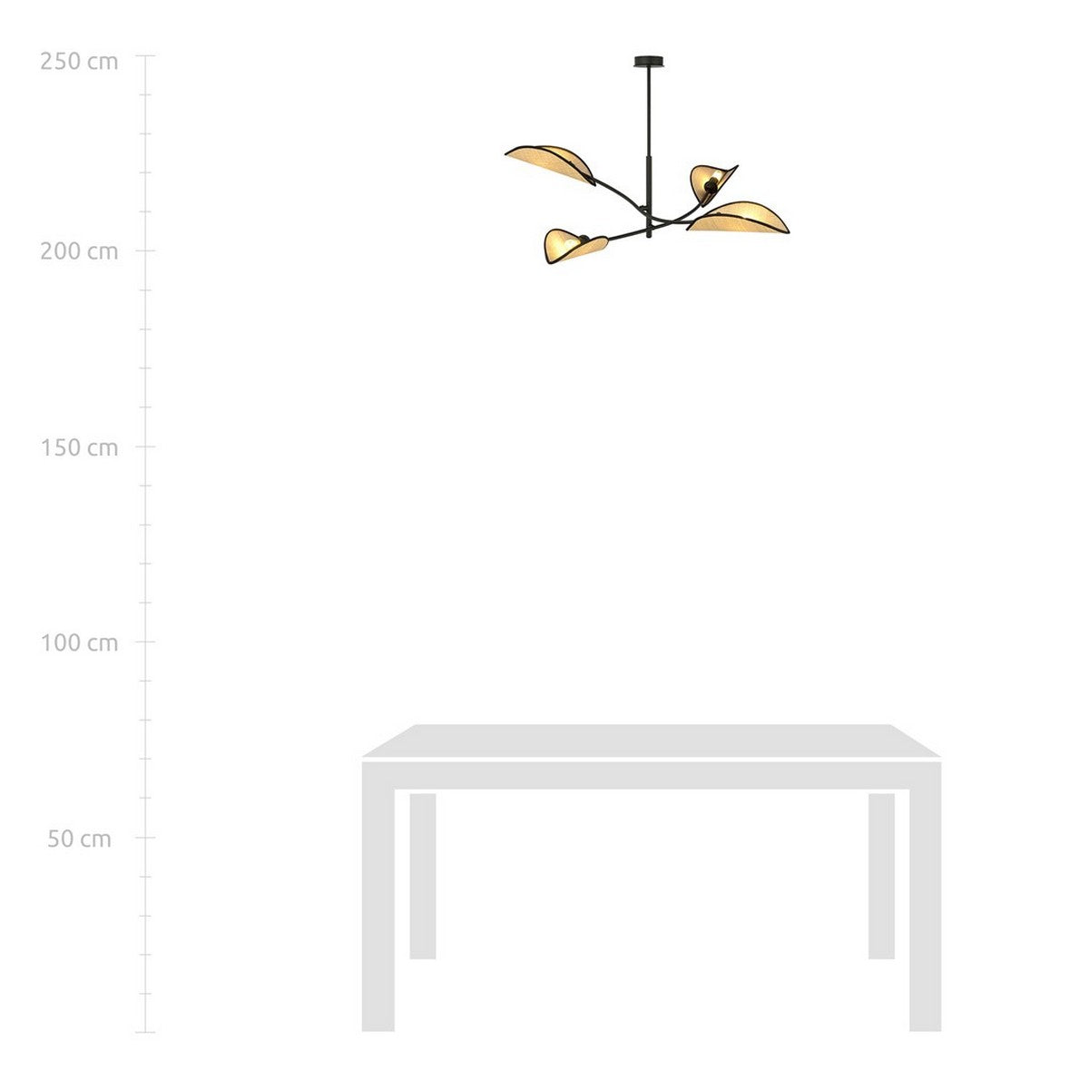 Lampada a Sospensione Fiore di Loto, Marrone, Acciaio, 102x51x102 cm, EPIKASA