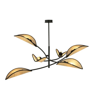 Lampada a Sospensione Fiore di Loto, Marrone, Acciaio, 102x51x102 cm, EPIKASA