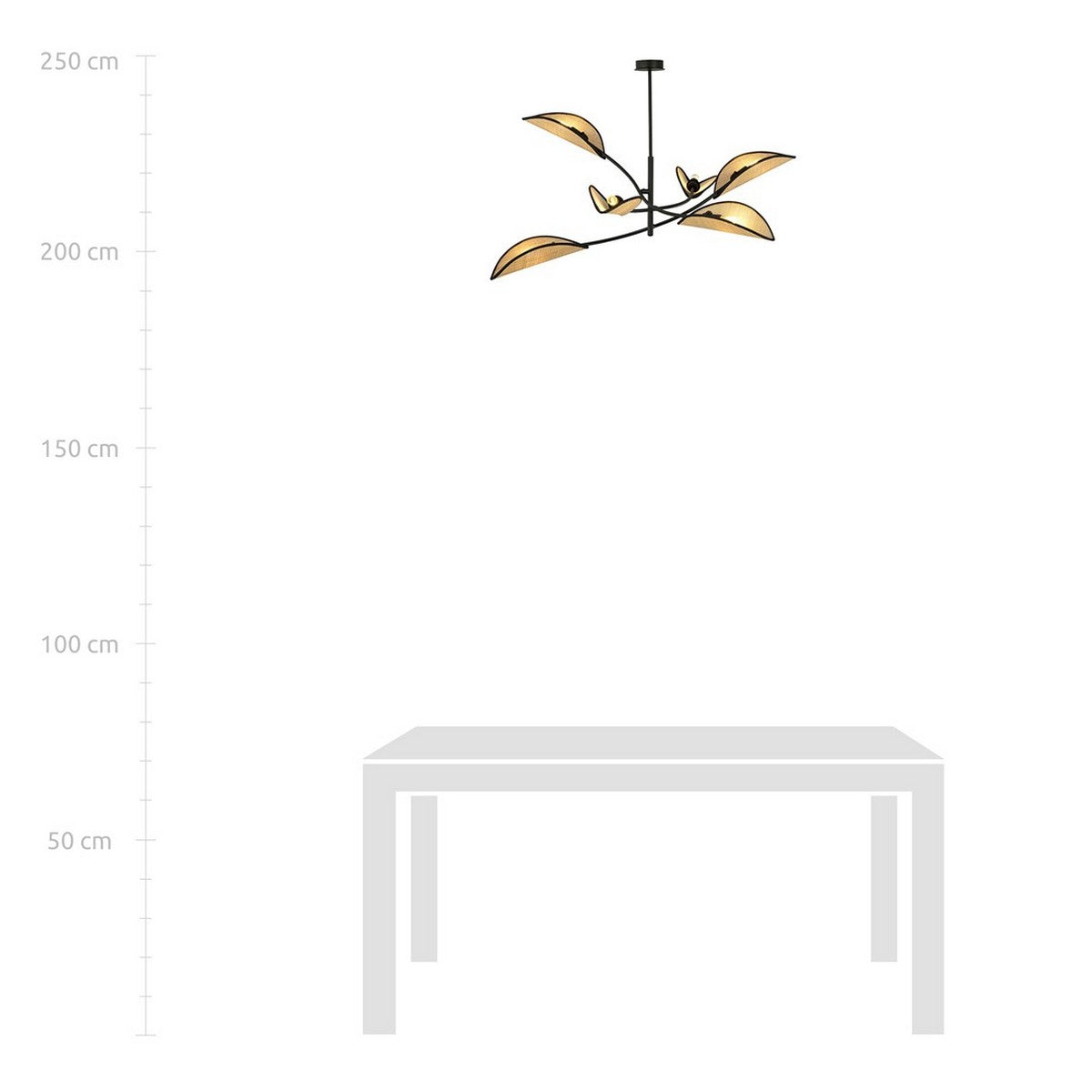 Lampada a Sospensione Fiore di Loto, Marrone, Acciaio, 102x51x102 cm, EPIKASA