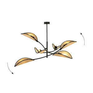 Lampada a Sospensione Fiore di Loto, Marrone, Acciaio, 102x51x102 cm, EPIKASA