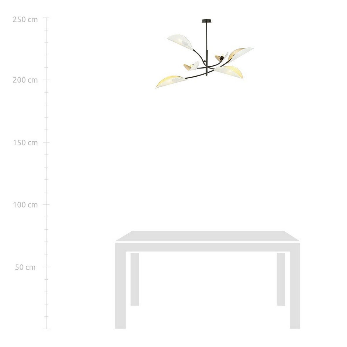 Lampada a Sospensione Fiore di Loto, Bianco, Acciaio, 102x51x102 cm, EPIKASA