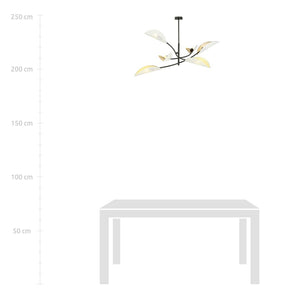 Lampada a Sospensione Fiore di Loto, Bianco, Acciaio, 102x51x102 cm, EPIKASA