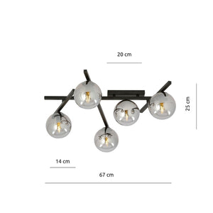 Lampada a Soffitto Smart, Nero, Acciaio, 67x25x50 cm, EPIKASA