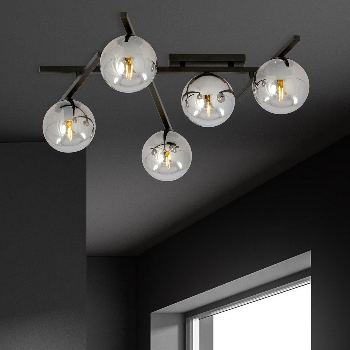 Lampada a Soffitto Smart, Nero, Acciaio, 67x25x50 cm, EPIKASA