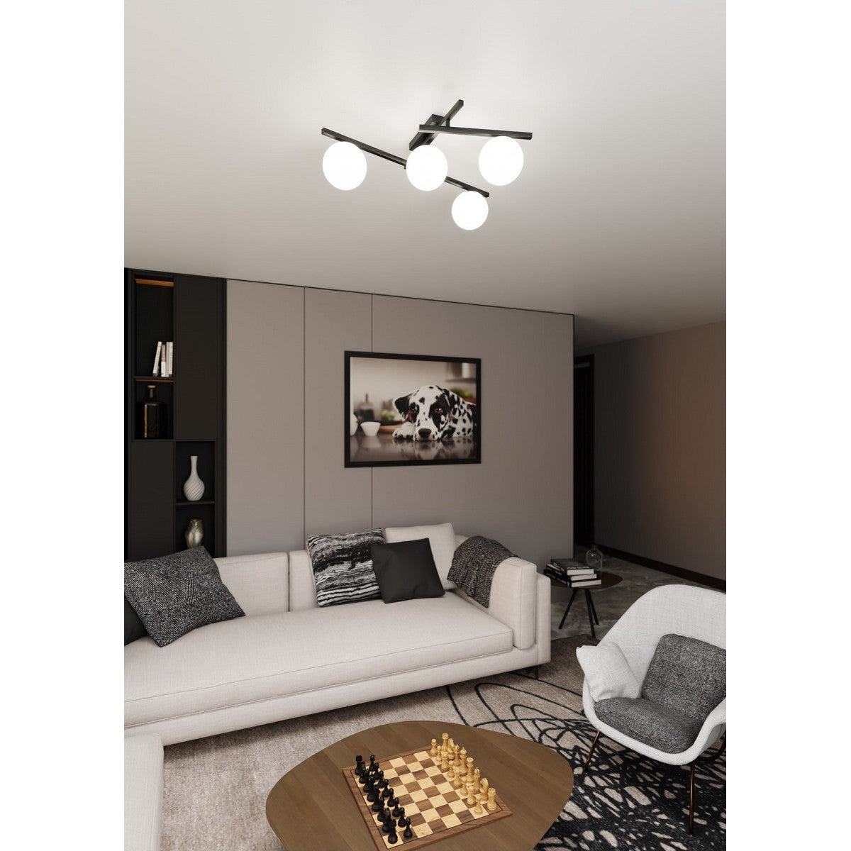 Lampada a Soffitto Smart, Nero, Acciaio, 63x25x50 cm, EPIKASA