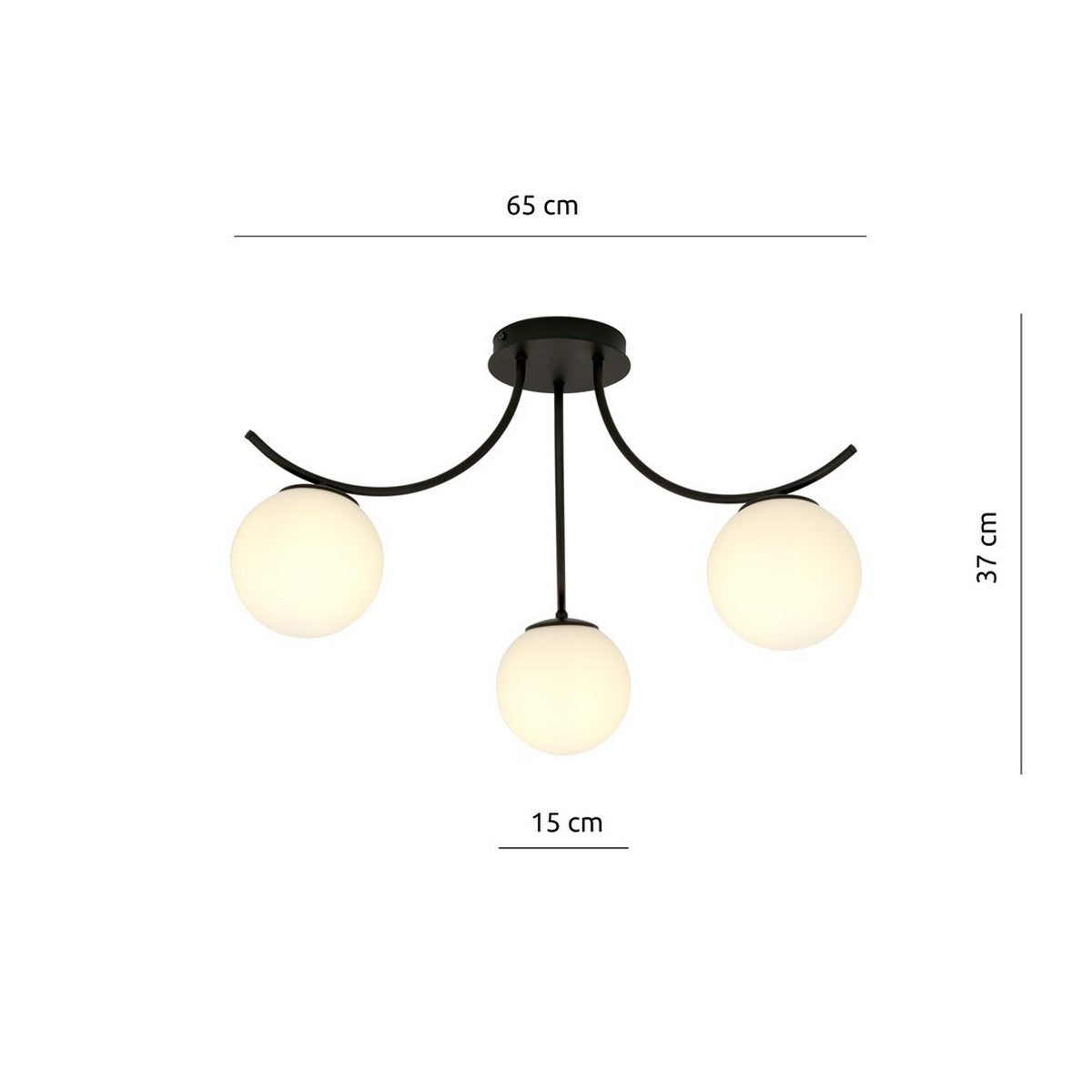 Lampada a Soffitto Boston, Nero, Acciaio, 70x37x65 cm, EPIKASA