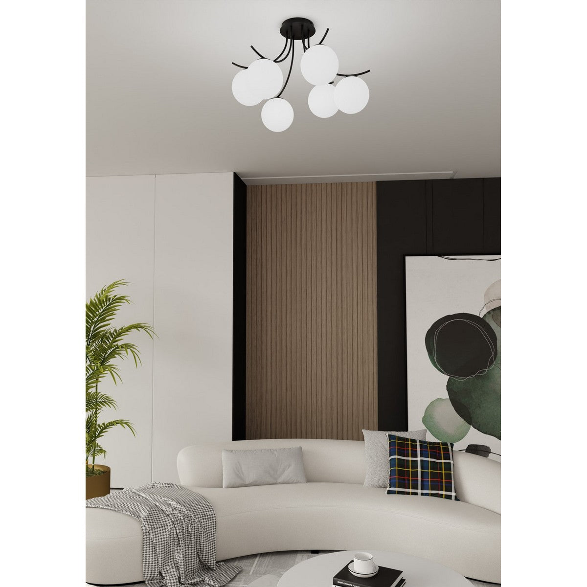 Lampada a Soffitto Boston, Nero, Acciaio, 70x37x65 cm, EPIKASA