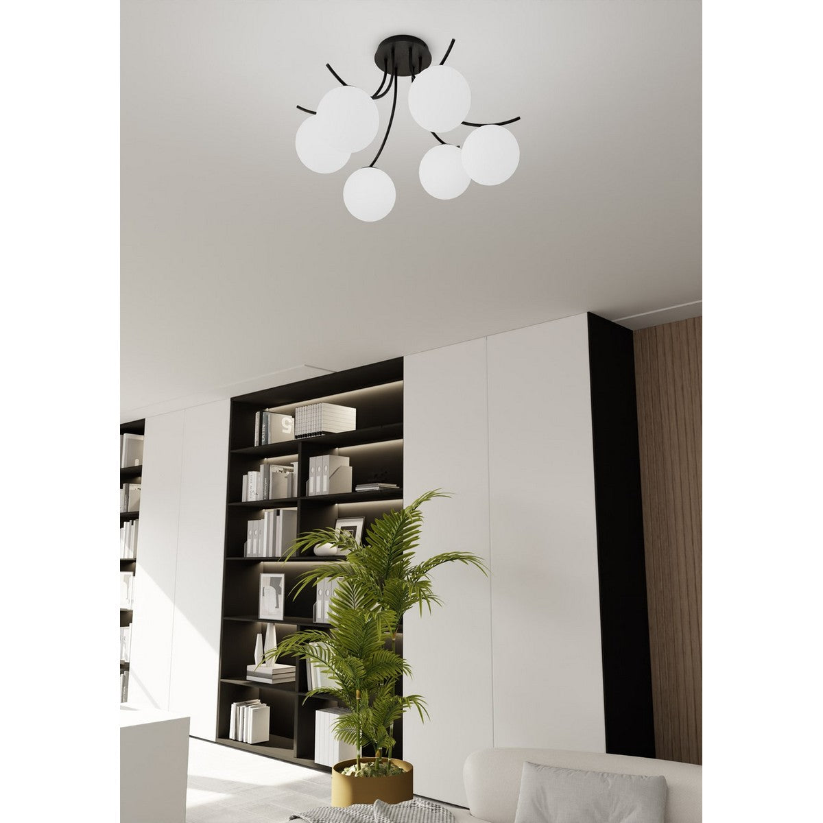 Lampada a Soffitto Boston, Nero, Acciaio, 70x37x65 cm, EPIKASA