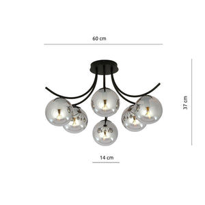 Lampada a Soffitto Boston, Nero, Acciaio, 70x37x65 cm, EPIKASA