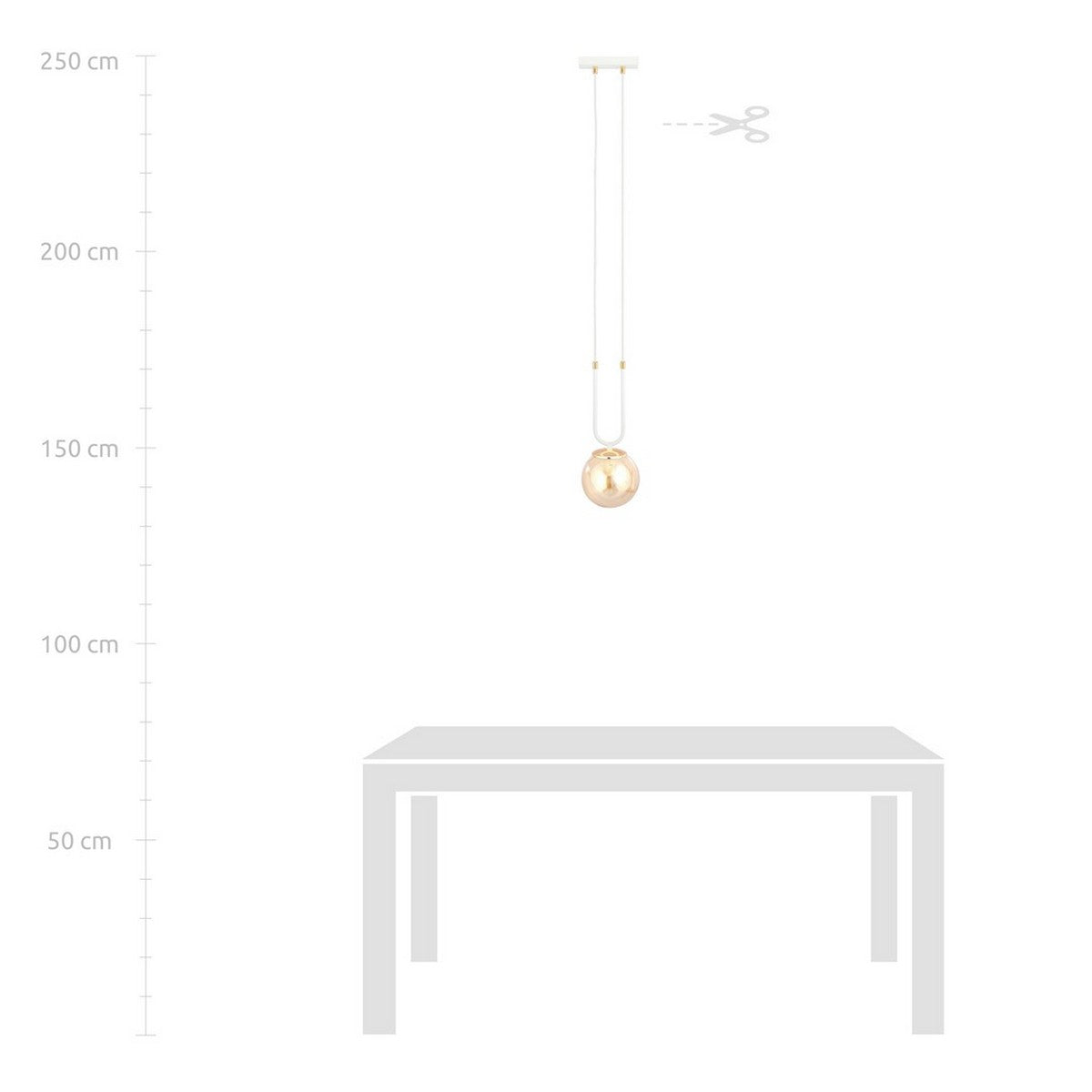 Lampada a Sospensione Glam, Bianco, Acciaio, 15x115x15 cm, EPIKASA