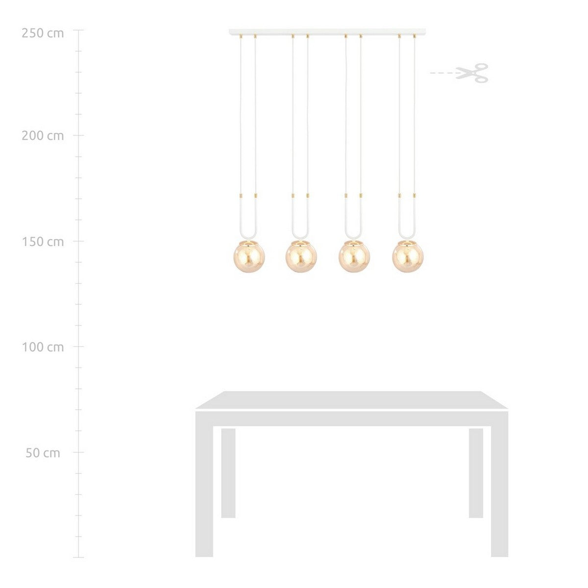 Lampada a Sospensione Glam, Bianco, Acciaio, 92x115x15 cm, EPIKASA