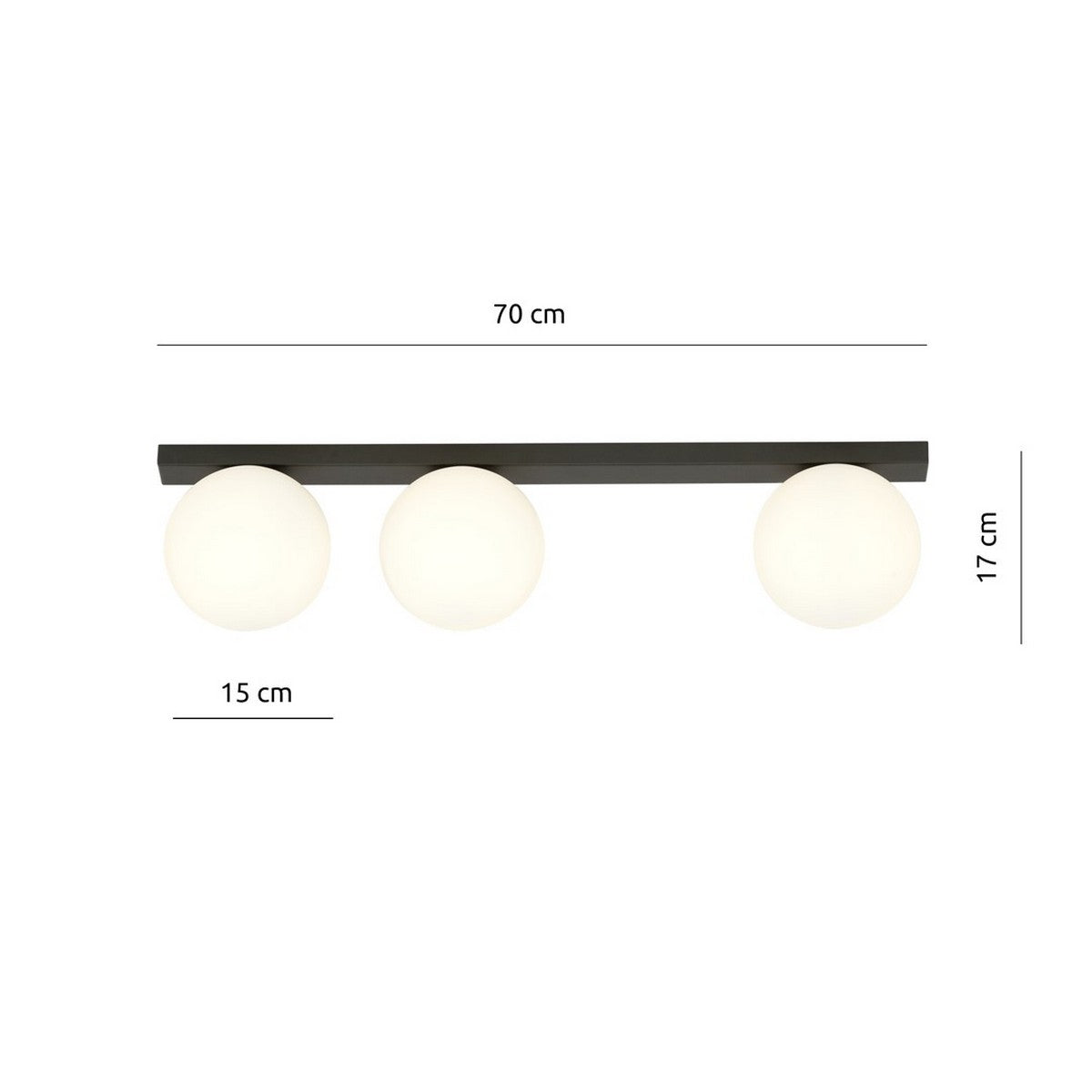 Lampada a Soffitto Fit, Nero, Acciaio, 70x17x14 cm, EPIKASA