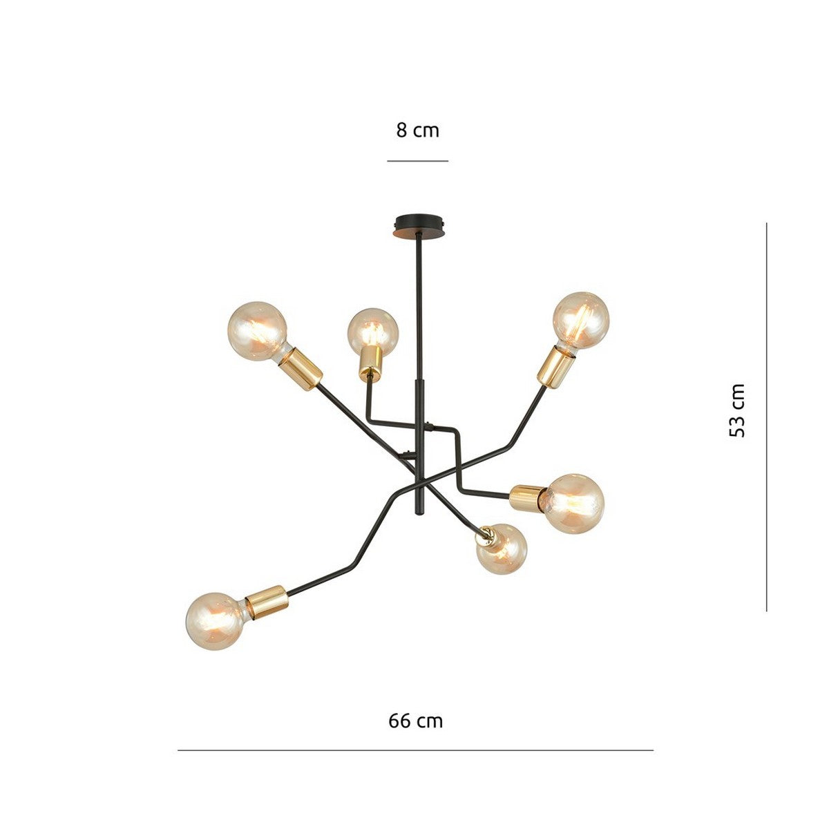 Lampada a Sospensione Bolt, Nero, Acciaio, 66x53x66 cm, EPIKASA