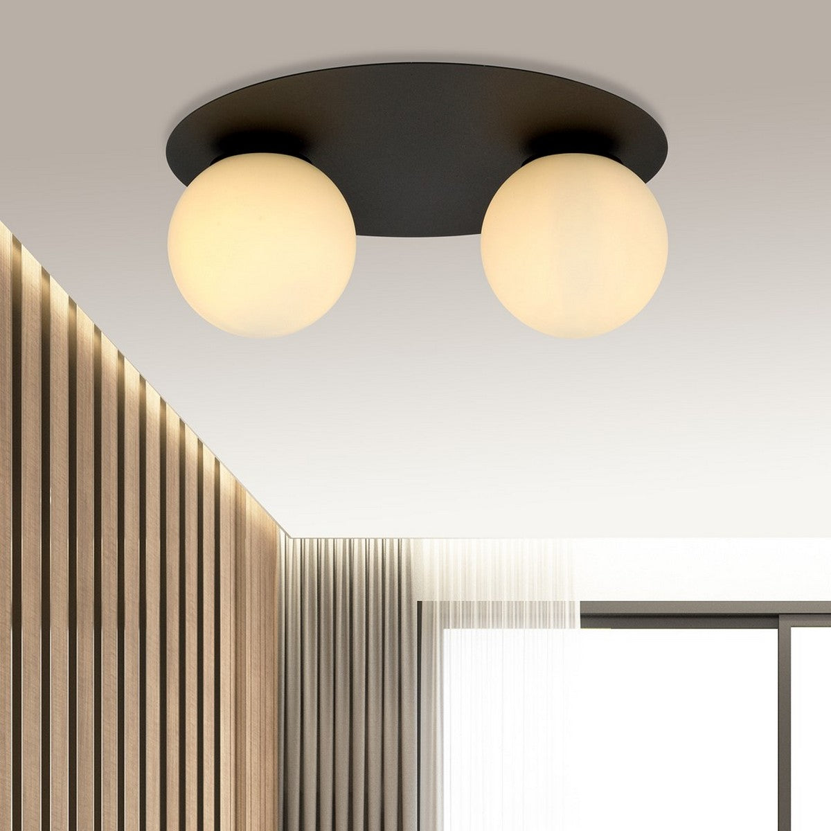 Lampada a Soffitto Solar, Nero, Acciaio, 43x19x43 cm, EPIKASA