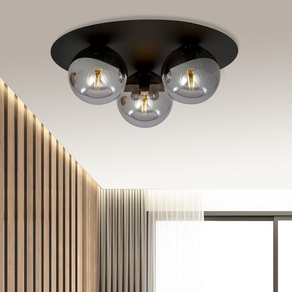 Lampada a Soffitto Solar, Nero, Acciaio, 43x19x43 cm, EPIKASA