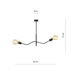 Lampada a Sospensione Frix, Nero, Acciaio, 66x51x8 cm, EPIKASA