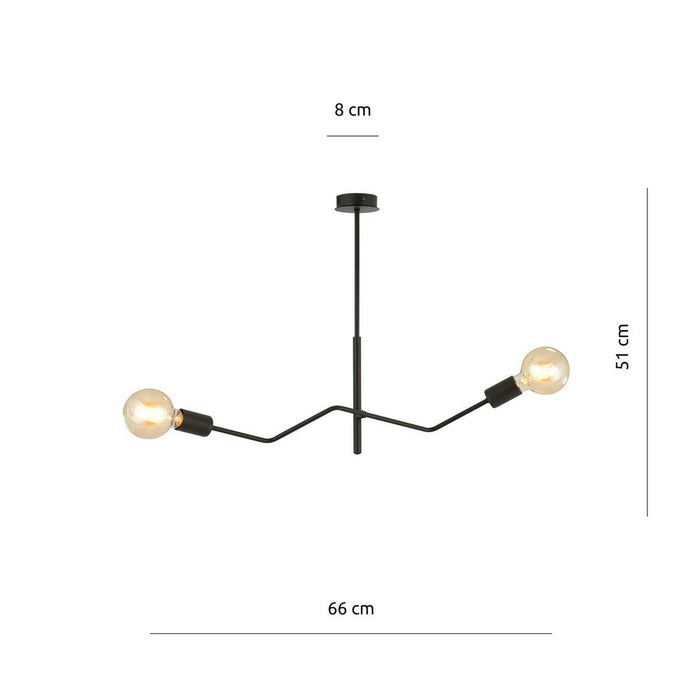 Lampada a Sospensione Frix, Nero, Acciaio, 66x51x8 cm, EPIKASA