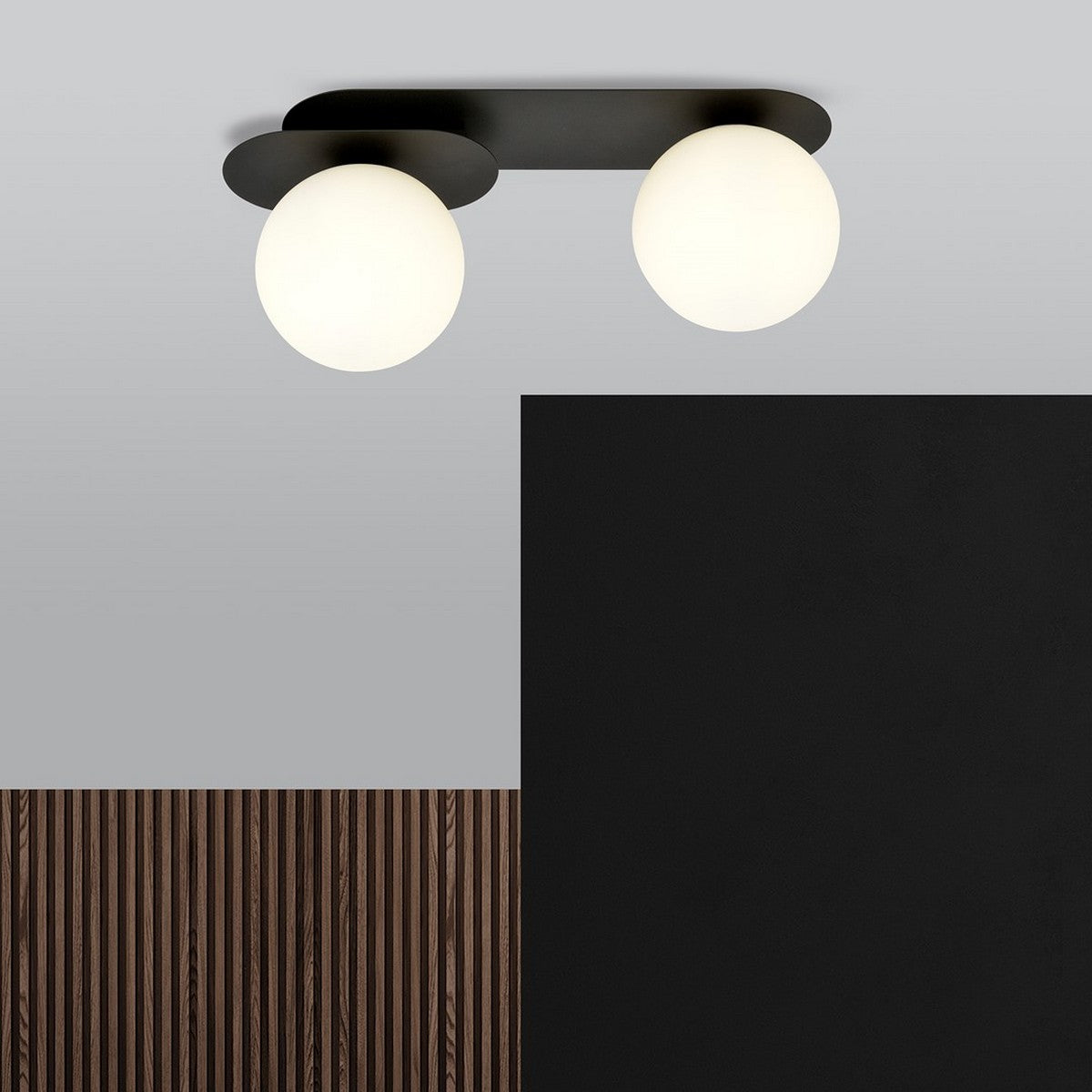 Lampada a Soffitto Plaza, Nero, Acciaio, 45x18x14 cm, EPIKASA