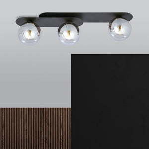 Lampada a Soffitto Plaza, Nero, Acciaio, 70x18x14 cm, EPIKASA