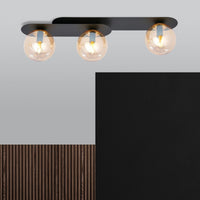 Lampada a Soffitto Plaza, Nero, Acciaio, 70x18x14 cm, EPIKASA