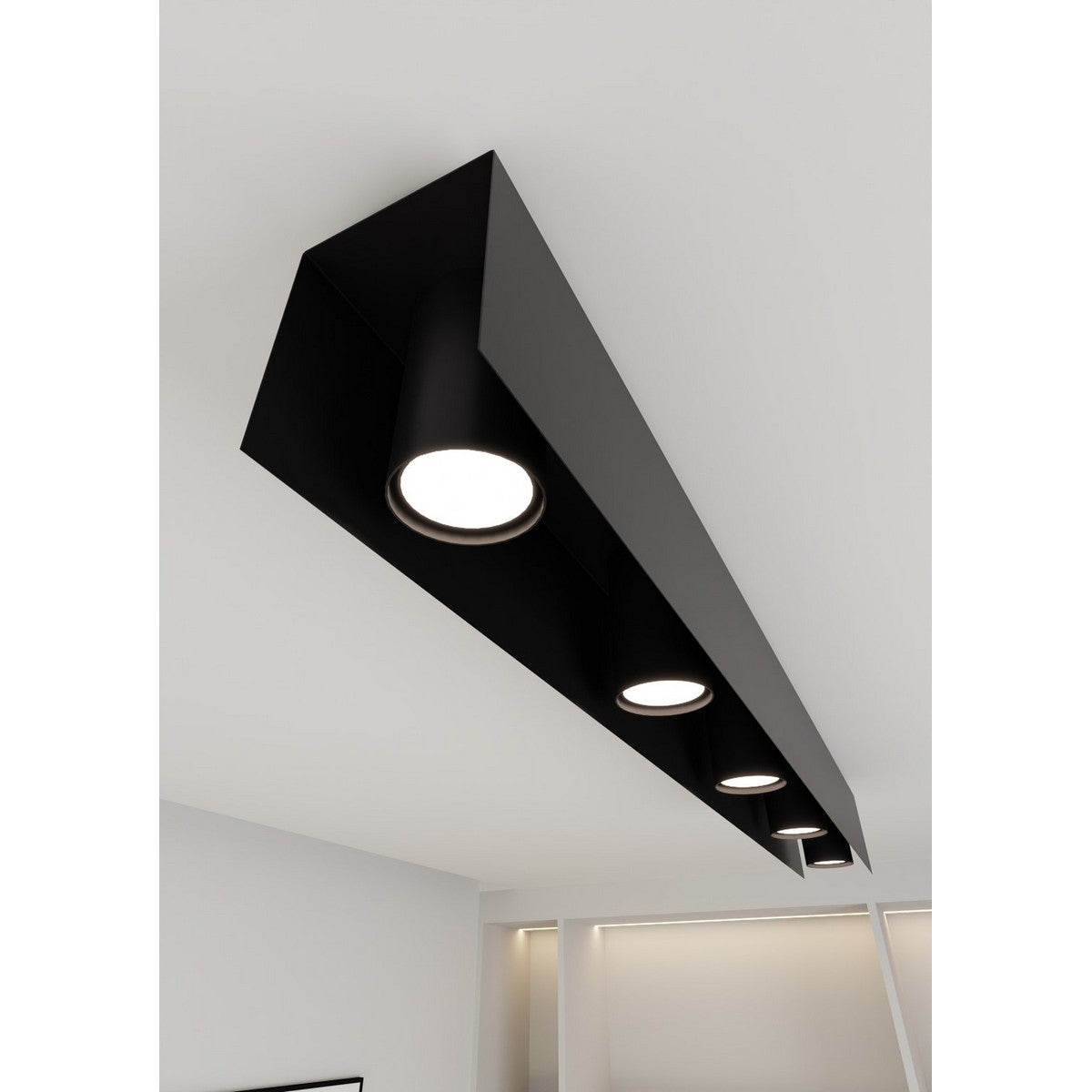 Lampada a Soffitto Kenno, Nero, Acciaio, 96x12x10 cm, EPIKASA