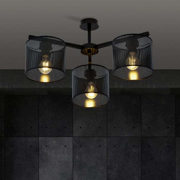 Lampada a Soffitto Jordan, Nero, Acciaio, 55x31x55 cm, EPIKASA