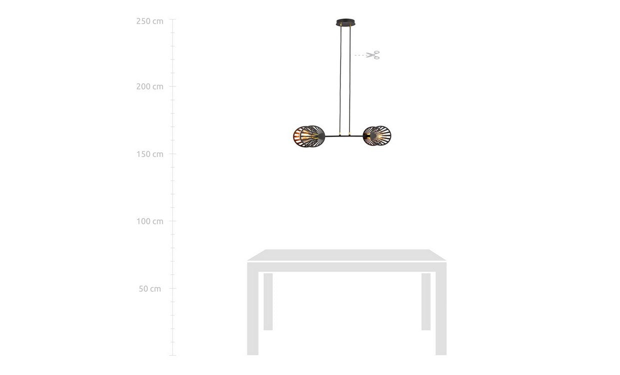 Lampada a Sospensione Playa, Nero, Acciaio, 83x100x14 cm, EPIKASA