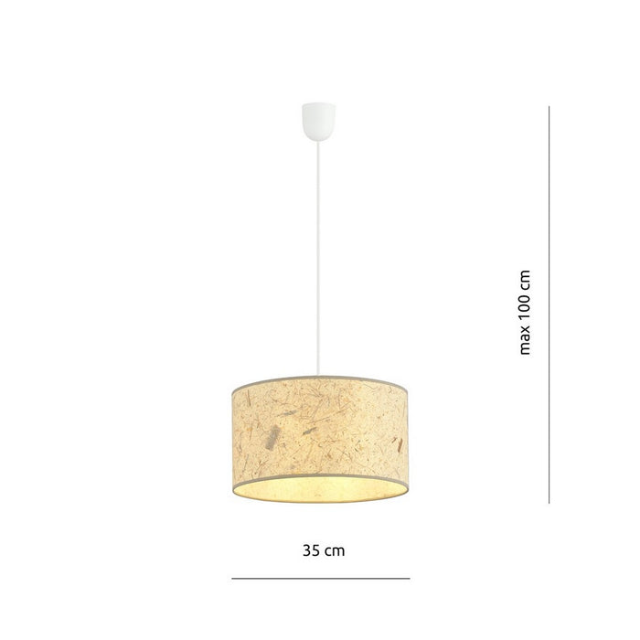 Lampada a Sospensione Aston, Beige, Acciaio, 35x100x35 cm, EPIKASA