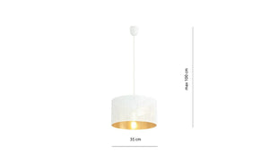 Lampada a Sospensione Aston, Bianco, Acciaio, 35x100x35 cm, EPIKASA